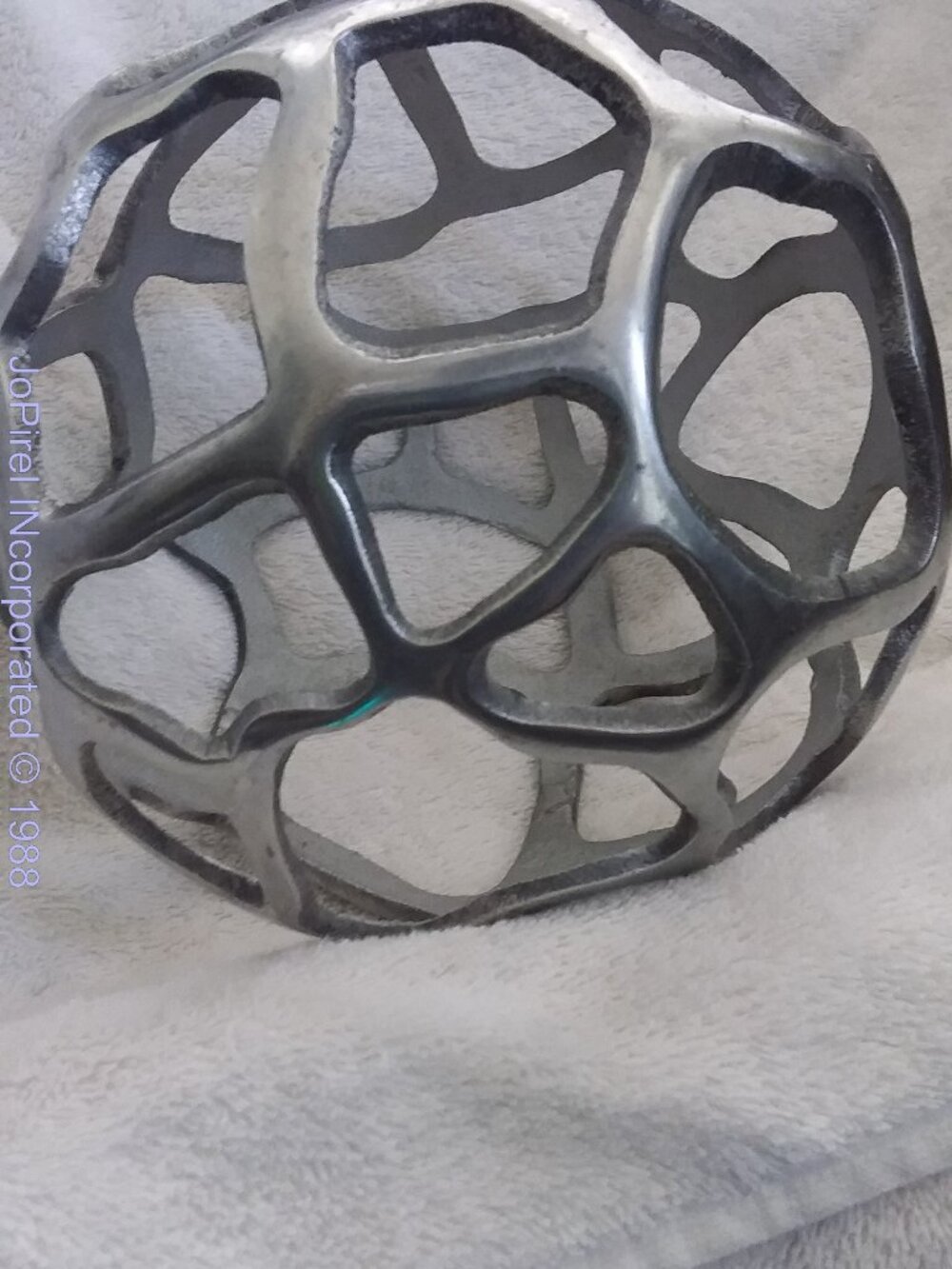 Metallic Irregular Polygon Silver Sphere